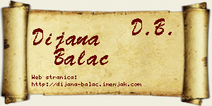 Dijana Balać vizit kartica